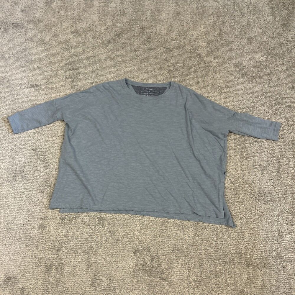 Mersea One Size Slub Cotton Tee Top Oversized Boxy Beachy Light Blue Lagenlook